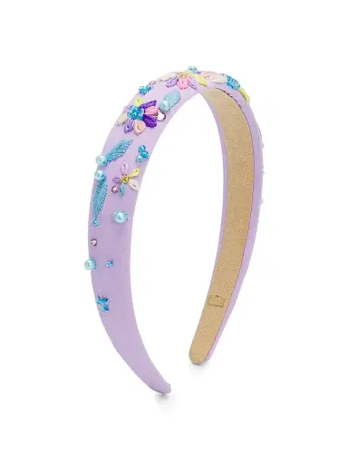 Bari Lynn Girl's Embroidered Floral Studded Headband | Thumbnail 1 Bari Lynn Girl's Embroidered Floral Studded Headband | Thumbnail 1