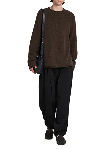 Bottega Veneta Men's Cashmere Raglan Knit Sweater - Dark Carrubo - Size XL | Thumbnail 2