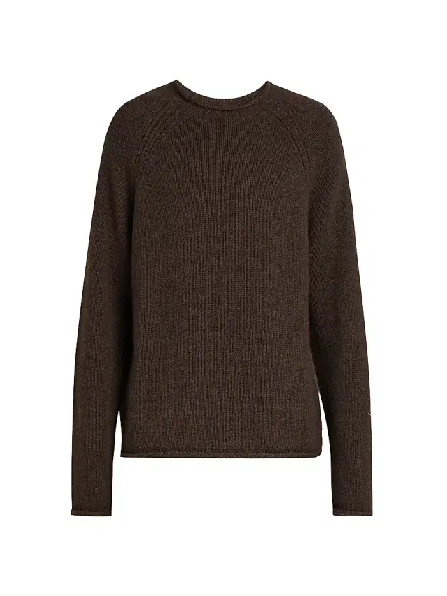Bottega Veneta Men's Cashmere Raglan Knit Sweater - Dark Carrubo