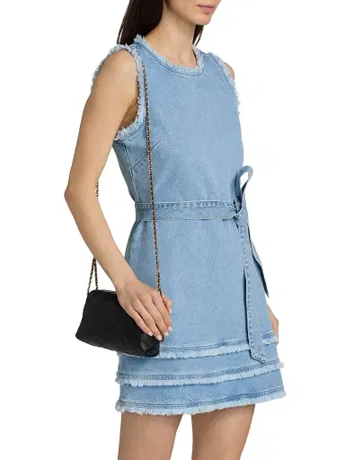Cinq à Sept Women's Mindie Belted Denim Minidress - Mist - Size 14 | Thumbnail 4