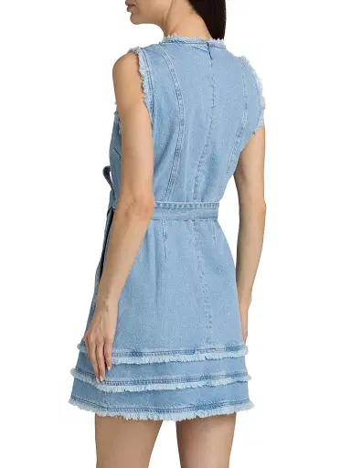 Cinq à Sept Women's Mindie Belted Denim Minidress - Mist - Size 14 | Thumbnail 5