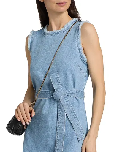 Cinq à Sept Women's Mindie Belted Denim Minidress - Mist - Size 14 | Thumbnail 6