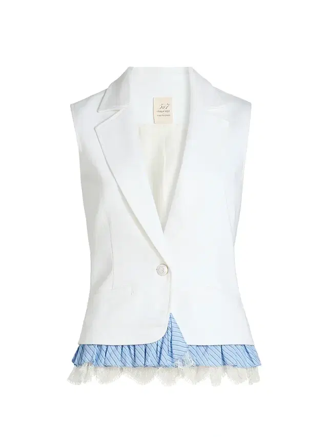 Cinq à Sept Women's Le Petit Jessie Striped Denim Vest - White Multi