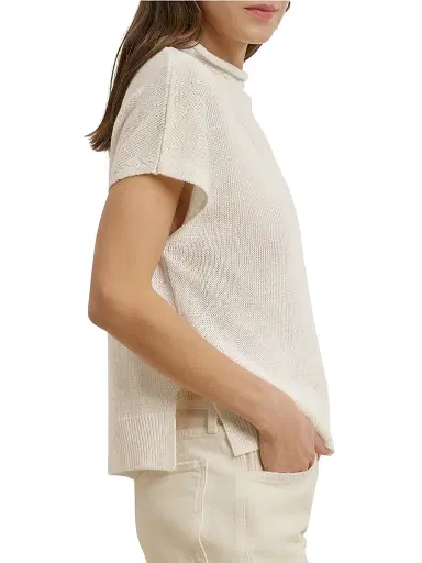 Favorite Daughter Women's The Stevie Linen Short-Sleeve Sweater | Thumbnail 4 Favorite Daughter Women's The Stevie Linen Short-Sleeve Sweater | Thumbnail 4