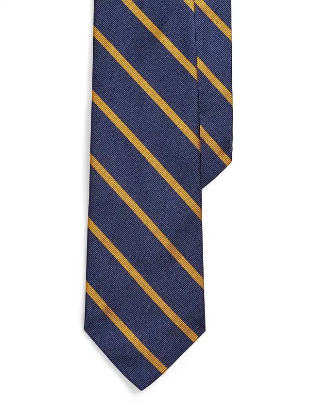 Polo Ralph Lauren Men's Striped Bar Silk Tie - Navy Gold
