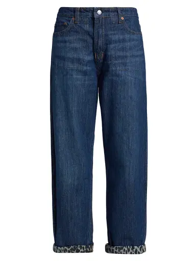 RE/DONE Women's The Rewind Printed-Cuff Jeans | Thumbnail 1 RE/DONE Women's The Rewind Printed-Cuff Jeans | Thumbnail 1