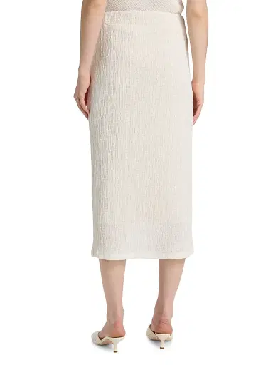 Vince Women's Shadow Grid Knit Midi-Skirt - Chalk | Thumbnail 5