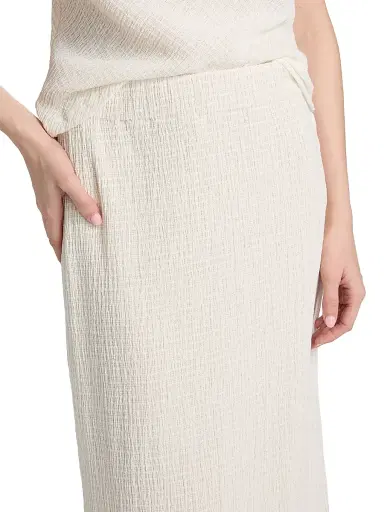 Vince Women's Shadow Grid Knit Midi-Skirt - Chalk | Thumbnail 6