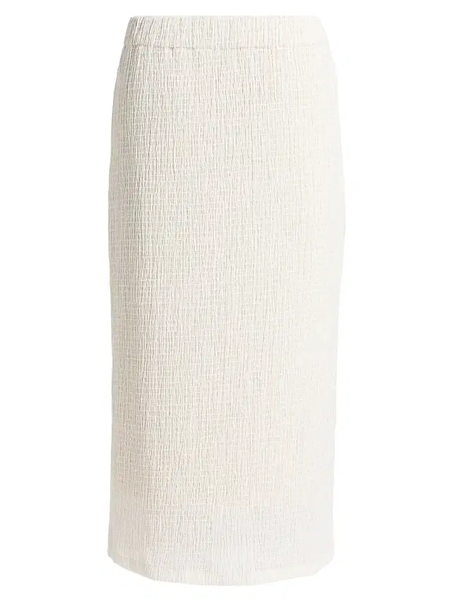 Vince Women's Shadow Grid Knit Midi-Skirt - Chalk