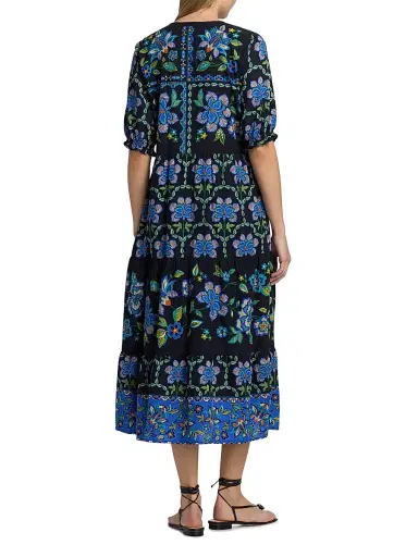 Johnny Was Women's Delmira Floral Cotton-Blend Midi-Dress - Delmira | Thumbnail 5