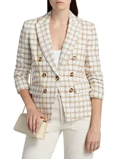 Veronica Beard Women's Ryland Tweed Dickey Jacket - Ecru Multi | Thumbnail 3
