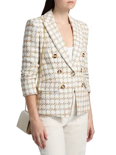 Veronica Beard Women's Ryland Tweed Dickey Jacket - Ecru Multi | Thumbnail 4