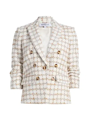Veronica Beard Women's Ryland Tweed Dickey Jacket - Ecru Multi | Thumbnail 1