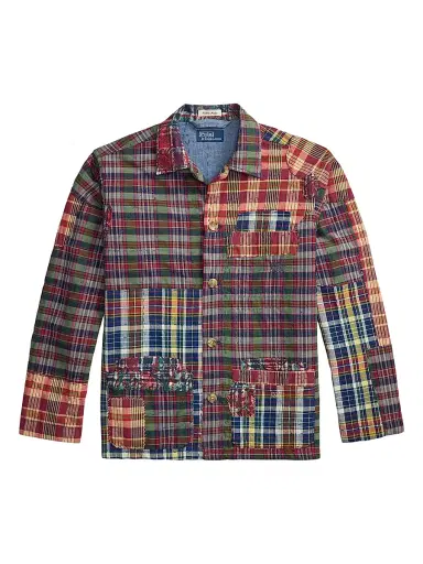 Polo Ralph Lauren Men's Madras Topstiched Patchwork Cotton Shirt - Madras Piecing | Thumbnail 1 Polo Ralph Lauren Men's Madras Topstiched Patchwork Cotton Shirt - Madras Piecing | Thumbnail 1