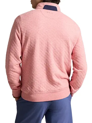 RLX Ralph Lauren Men's Quilted Double-Knit Quarter-Zip Sweatshirt - Desert Rose Heather - Size XXL | Thumbnail 4