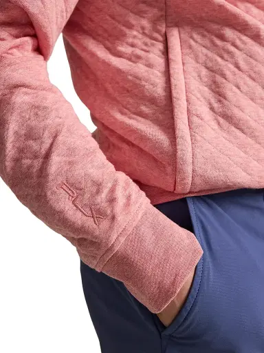 RLX Ralph Lauren Men's Quilted Double-Knit Quarter-Zip Sweatshirt - Desert Rose Heather - Size XXL | Thumbnail 6