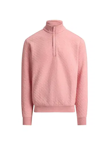RLX Ralph Lauren Men's Quilted Double-Knit Quarter-Zip Sweatshirt - Desert Rose Heather - Size XXL | Thumbnail 1