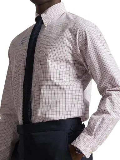 Polo Ralph Lauren Men's Poplin Button-Up Sport Shirt - Pink Blue Multi | Thumbnail 5