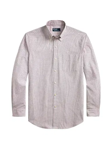 Polo Ralph Lauren Men's Poplin Button-Up Sport Shirt - Pink Blue Multi | Thumbnail 1