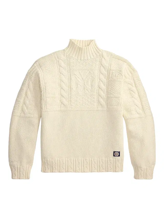 Polo Ralph Lauren Men's Yankees Mock Turtleneck Cotton Sweater - Antique Cream