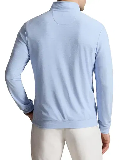 RLX Ralph Lauren Men's Movement Mesh Knit Quarter-Zip Sweatshirt - Office Blue Heather - Size XXL | Thumbnail 4 RLX Ralph Lauren Men's Movement Mesh Knit Quarter-Zip Sweatshirt - Office Blue Heather - Size XXL | Thumbnail 4