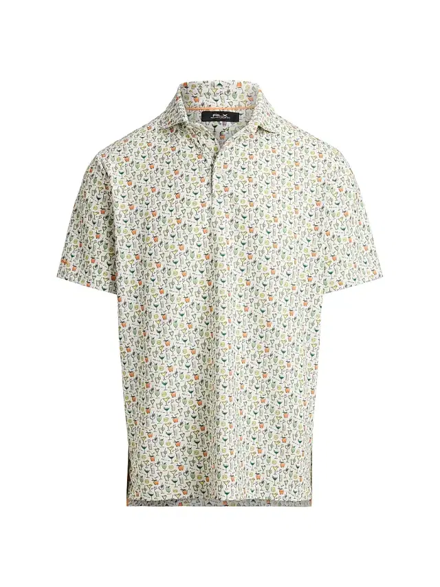 RLX Ralph Lauren Men's Lightweight Airflow Knit Polo Shirt - Multi Chin