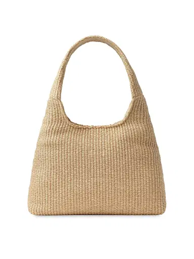 Jimmy Choo Women's Riviera Capsule Diamond Logo Raffia Hobo Bag - Natural | Thumbnail 4 Jimmy Choo Women's Riviera Capsule Diamond Logo Raffia Hobo Bag - Natural | Thumbnail 4