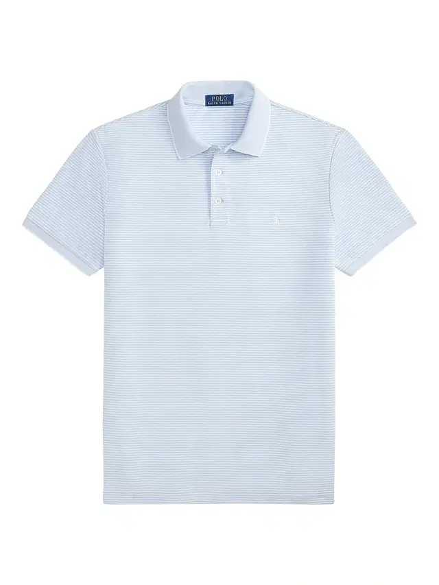 Polo Ralph Lauren Men's Stretch-Cotton Mesh Knit Polo Shirt - Office Blue White
