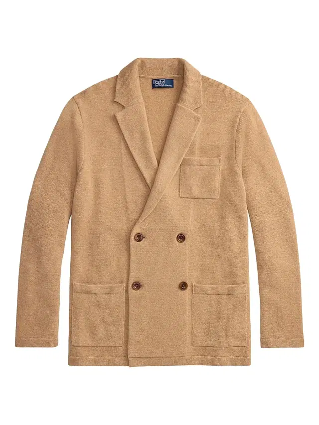 Polo Ralph Lauren Men's Cotton Double-Breasted Cardigan - New Camel Melange
