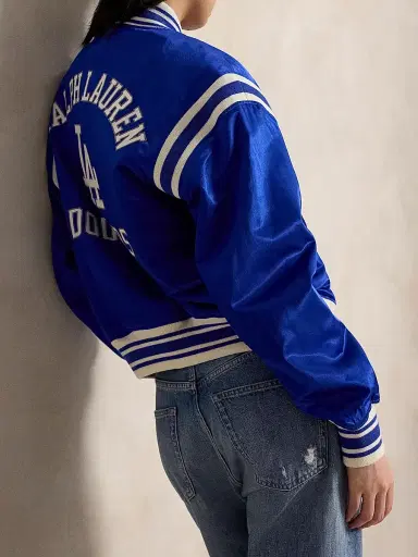 Polo Ralph Lauren Men's Dodgers Satin Woven Bomber Jacket - Rugby Royal | Thumbnail 6 Polo Ralph Lauren Men's Dodgers Satin Woven Bomber Jacket - Rugby Royal | Thumbnail 6