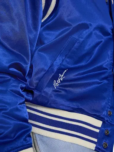Polo Ralph Lauren Men's Dodgers Satin Woven Bomber Jacket - Rugby Royal | Thumbnail 7 Polo Ralph Lauren Men's Dodgers Satin Woven Bomber Jacket - Rugby Royal | Thumbnail 7