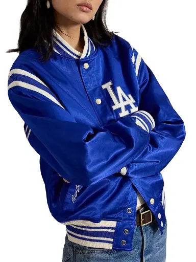 Polo Ralph Lauren Men's Dodgers Satin Woven Bomber Jacket - Rugby Royal | Thumbnail 9 Polo Ralph Lauren Men's Dodgers Satin Woven Bomber Jacket - Rugby Royal | Thumbnail 9