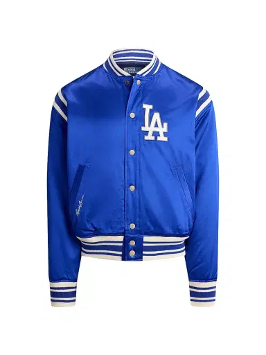 Polo Ralph Lauren Men's Dodgers Satin Woven Bomber Jacket - Rugby Royal | Thumbnail 1 Polo Ralph Lauren Men's Dodgers Satin Woven Bomber Jacket - Rugby Royal | Thumbnail 1