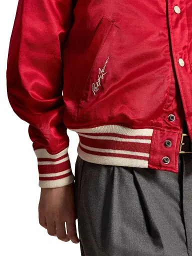 Polo Ralph Lauren Men's Phillies Satin Woven Bomber Jacket - Ralph Red - Size XXL | Thumbnail 6 Polo Ralph Lauren Men's Phillies Satin Woven Bomber Jacket - Ralph Red - Size XXL | Thumbnail 6