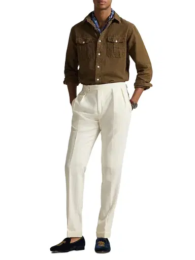 Polo Ralph Lauren Men's Linen-Silk Canvas Utility Shirt - Chestnut | Thumbnail 2 Polo Ralph Lauren Men's Linen-Silk Canvas Utility Shirt - Chestnut | Thumbnail 2