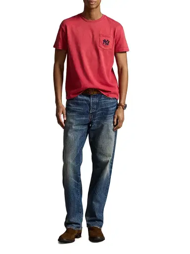 Polo Ralph Lauren Men's Yankees Crewneck T-Shirt - Sunrise Red | Thumbnail 2 Polo Ralph Lauren Men's Yankees Crewneck T-Shirt - Sunrise Red | Thumbnail 2