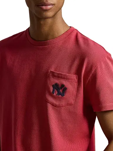 Polo Ralph Lauren Men's Yankees Crewneck T-Shirt - Sunrise Red | Thumbnail 5 Polo Ralph Lauren Men's Yankees Crewneck T-Shirt - Sunrise Red | Thumbnail 5
