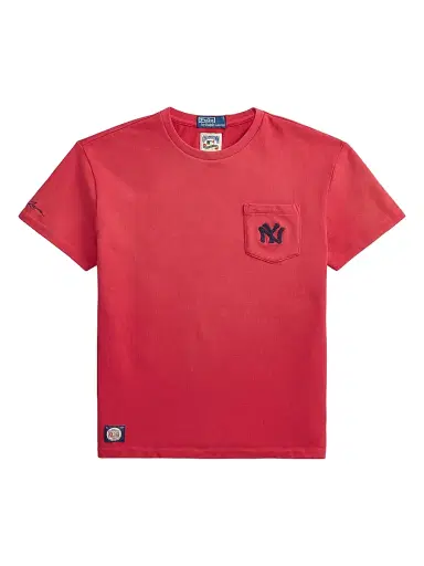 Polo Ralph Lauren Men's Yankees Crewneck T-Shirt - Sunrise Red | Thumbnail 1 Polo Ralph Lauren Men's Yankees Crewneck T-Shirt - Sunrise Red | Thumbnail 1