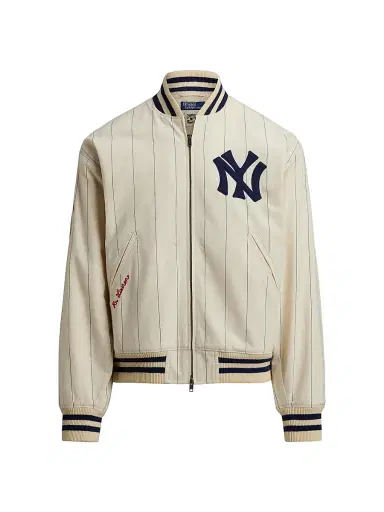 Polo Ralph Lauren Men's Yankees Striped Bomber Jacket - Guide Cream Multi - Size XXL | Thumbnail 1 Polo Ralph Lauren Men's Yankees Striped Bomber Jacket - Guide Cream Multi - Size XXL | Thumbnail 1