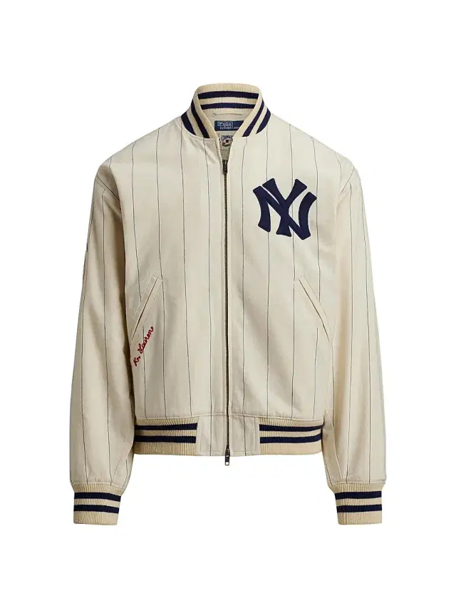 Polo Ralph Lauren Men's Yankees Striped Bomber Jacket - Guide Cream Multi