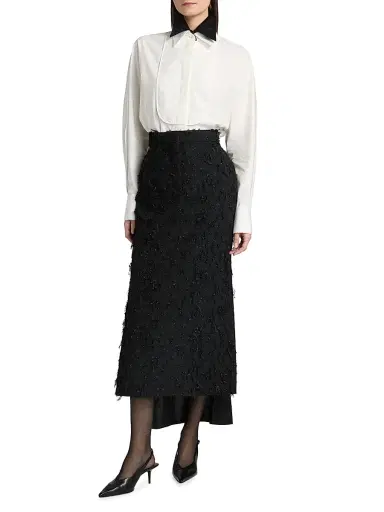 Lanvin Women's Plastron Oversized Cotton Shirt - Cloth | Thumbnail 2