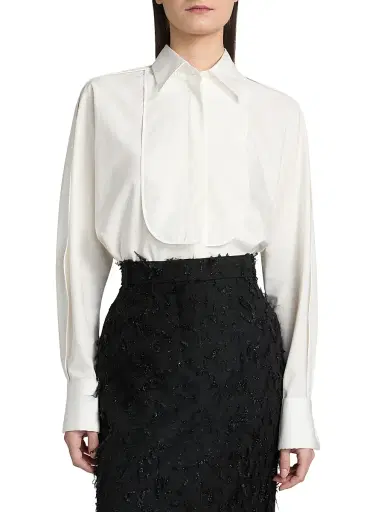 Lanvin Women's Plastron Oversized Cotton Shirt - Cloth | Thumbnail 6