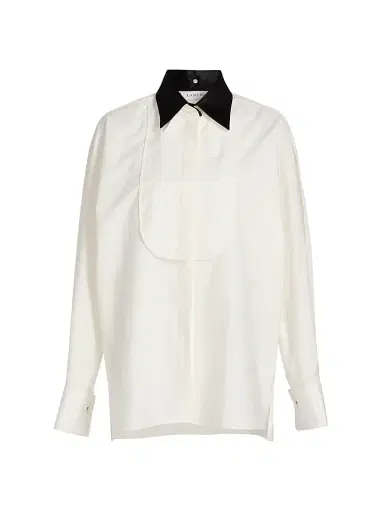 Lanvin Women's Plastron Oversized Cotton Shirt - Cloth | Thumbnail 1