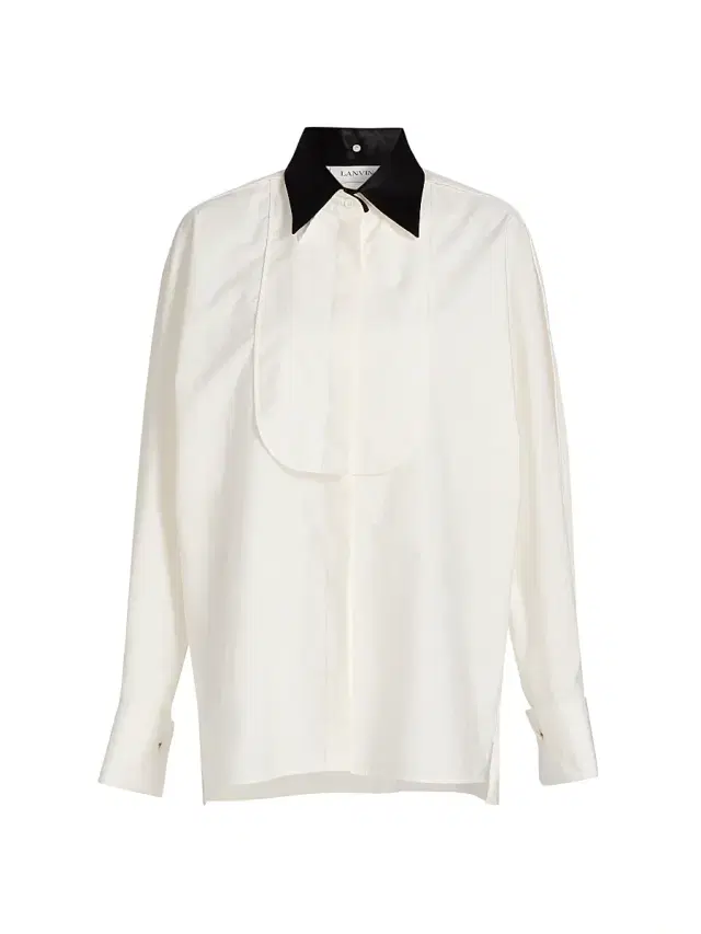 Lanvin Women's Plastron Oversized Cotton Shirt - Cloth