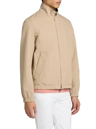 Saks Fifth Avenue Men's Linen-Blend Reversible Jacket - Navy Oyster - Size Medium | Thumbnail 4