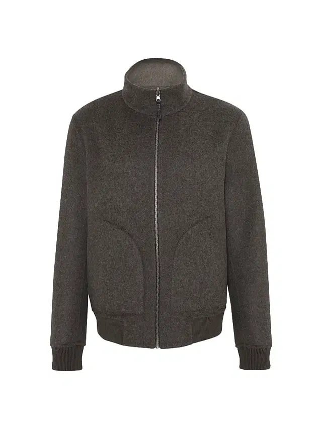 Men's Reversible Select Cashmere and Wool Jacket - Taupe Light Taupe