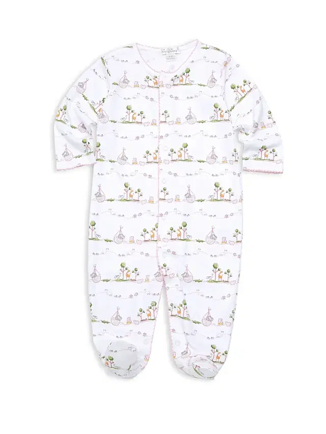 Kissy Kissy Baby Girl's Noah's Print Footie - Pink 9 Months