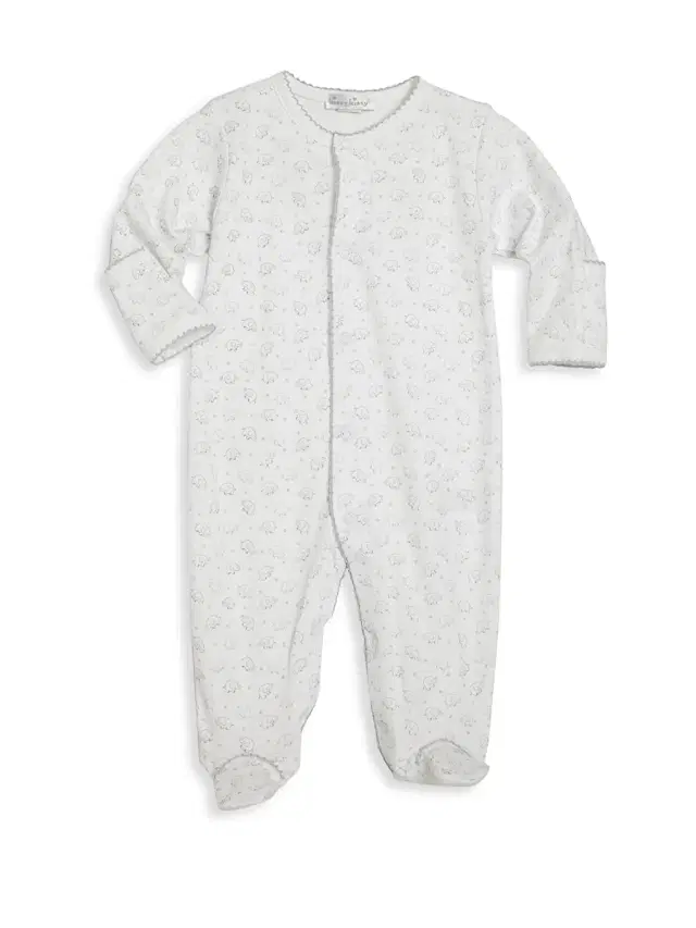 Baby's Ele-Fun Printed Footie - Silver