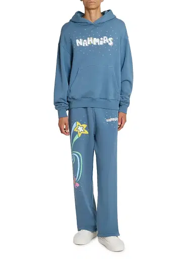 Nahmias Men's Daydreaming Flower Trip Wide-Leg Sweatpants | Thumbnail 2 Nahmias Men's Daydreaming Flower Trip Wide-Leg Sweatpants | Thumbnail 2