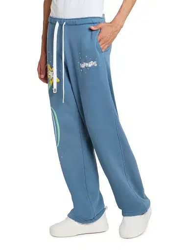 Nahmias Men's Daydreaming Flower Trip Wide-Leg Sweatpants | Thumbnail 4 Nahmias Men's Daydreaming Flower Trip Wide-Leg Sweatpants | Thumbnail 4
